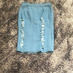 Blue jean pencil skirt